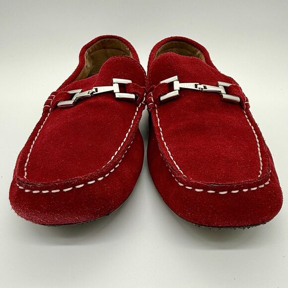Alfani Red Suede Horsebit Loafer Driving Moccasins Shoes \